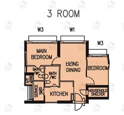 Blk 419A Waterfront II @ Northshore (Punggol), HDB 3 Rooms #632898731